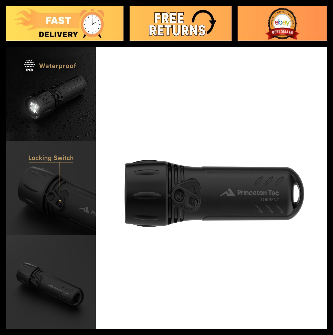 500 Lumen Waterproof Dive Light - Rugged LED for Military, Rescue & Marine Use