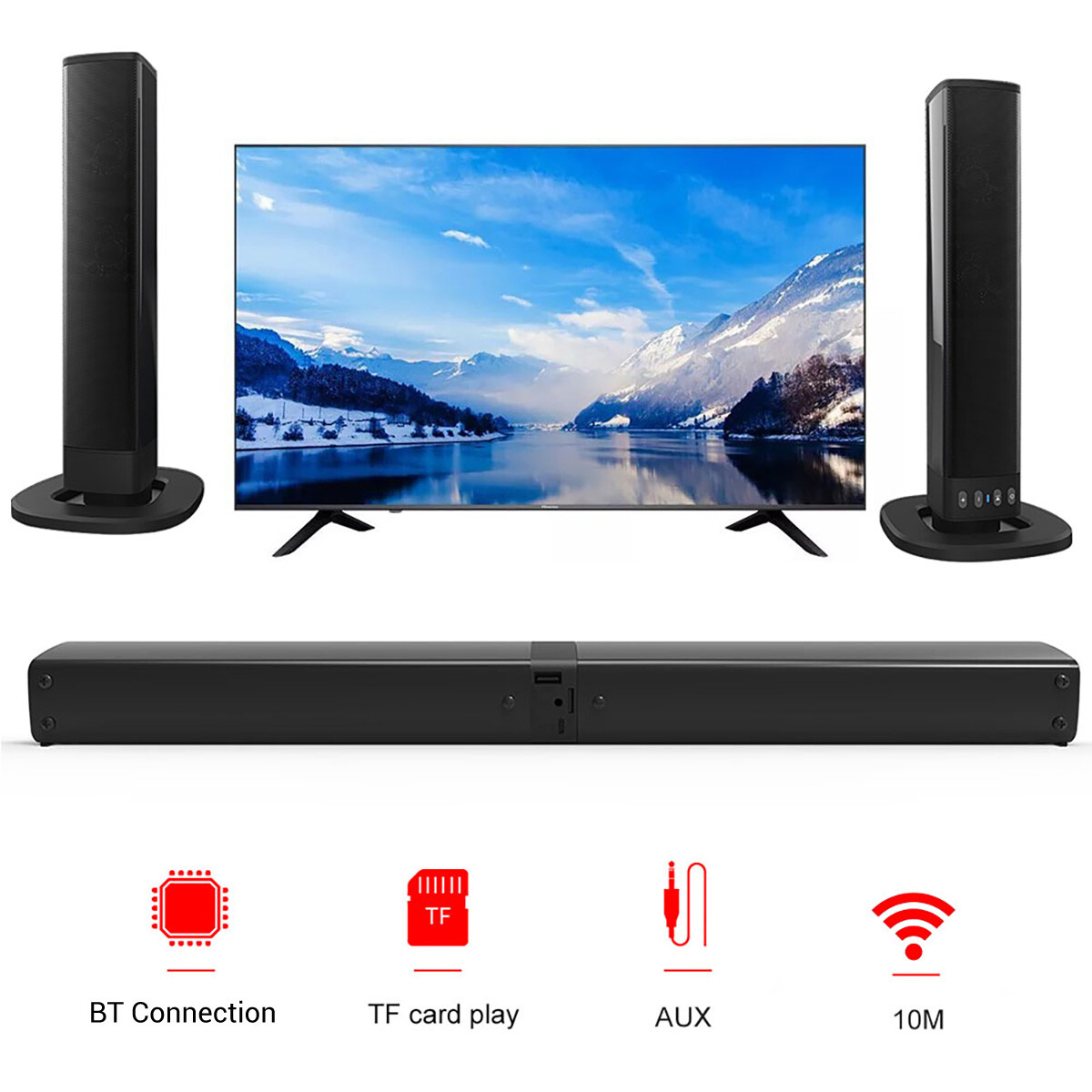 TV Sound Bar Home Theater Subwoofer Soundbar w/ Bluetooth Wireless Powerful USA