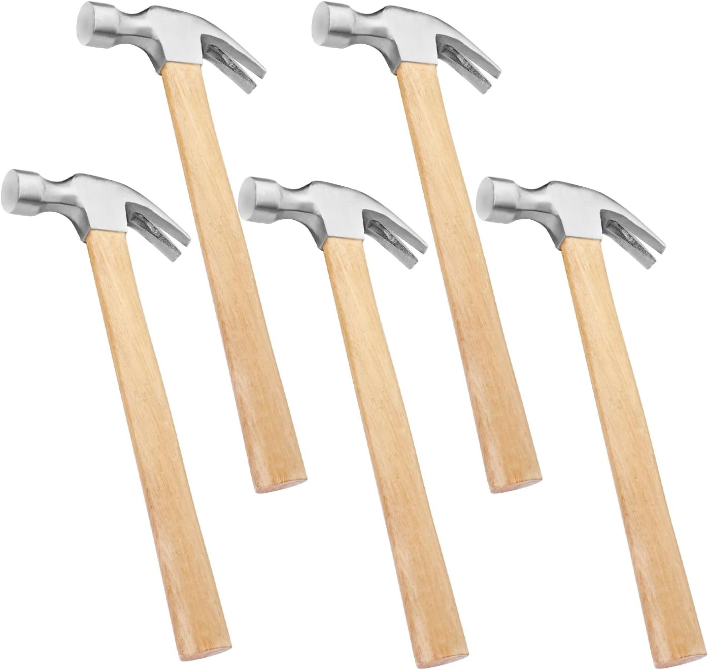 5 Pack 16 OZ Claw Hammer with Wood Handle for Husband, Dad, or Friends! Ideal fo