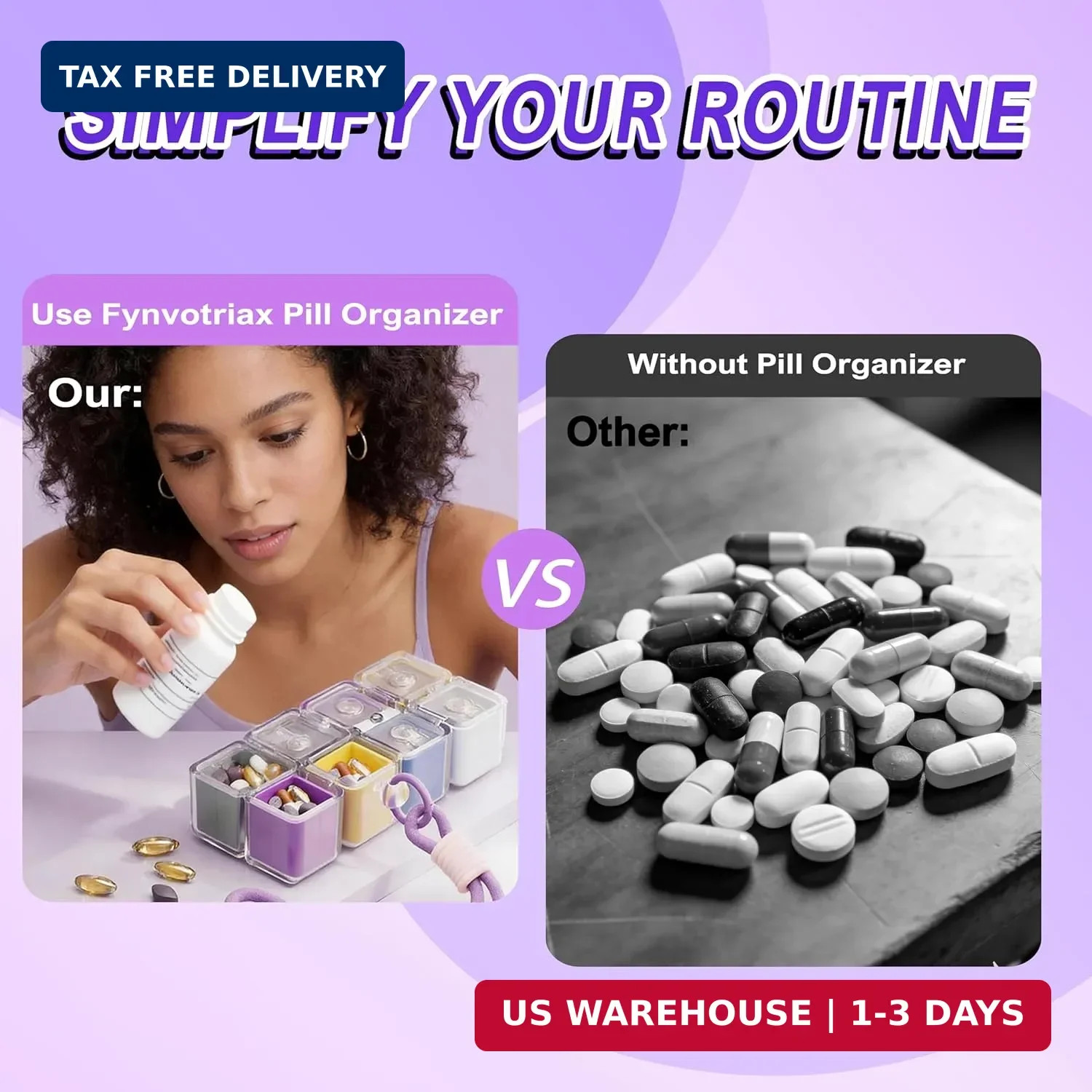 Weekly Pill Organizer - Foldable Travel Pill Organizer Magic Cube - Large Daily