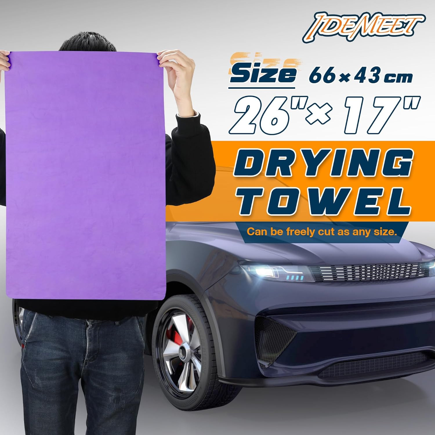 Premium Shammy Towel for Car Super Absorbent 2 Pack 26x17 Car Drying Towel