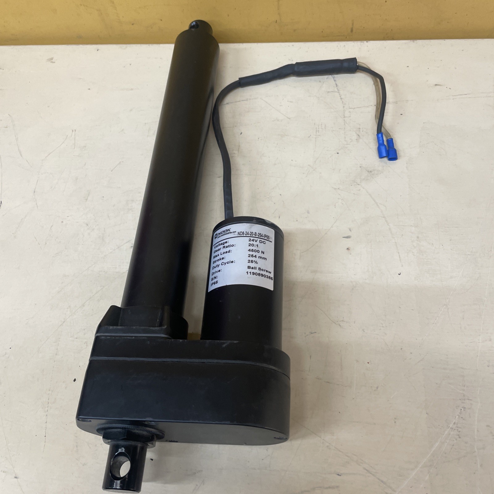 Nook Linear Actuator ND8-24-20-B-254-IP65 24VDC 20:1 4500N Ball Screw