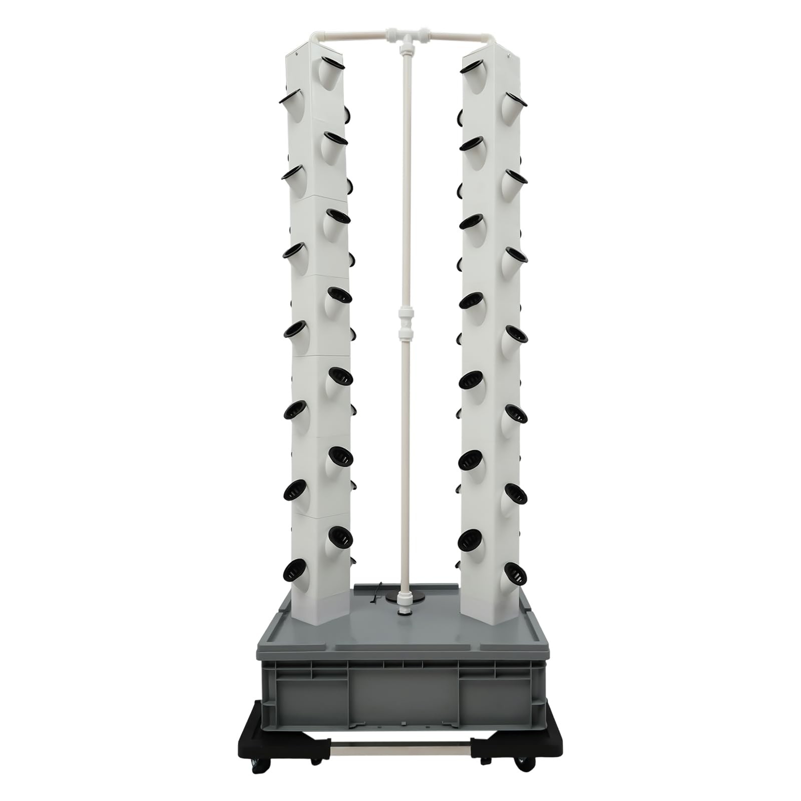 Hydroponics Growing Tower 56 Plant Vertical Garden with Water Pump Timer Wheels