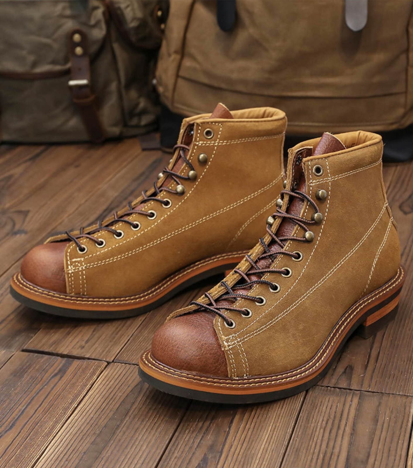 Vintage Retro Handmade Leather Lace To Toe Monkey Boots PLEASE READ THE LISTING!
