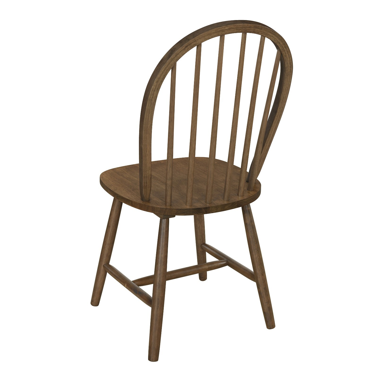 Set of 2 Farmhouse Spindle Back Dining Chairs with Rubberwood Frame