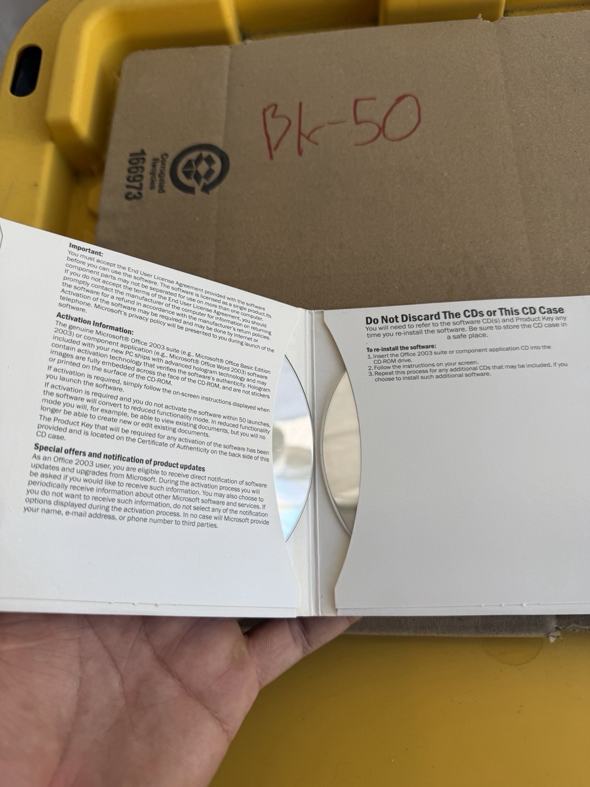 Microsoft Office Basic Edition 2003 Genuine CD Disc With Product Key As Pictured