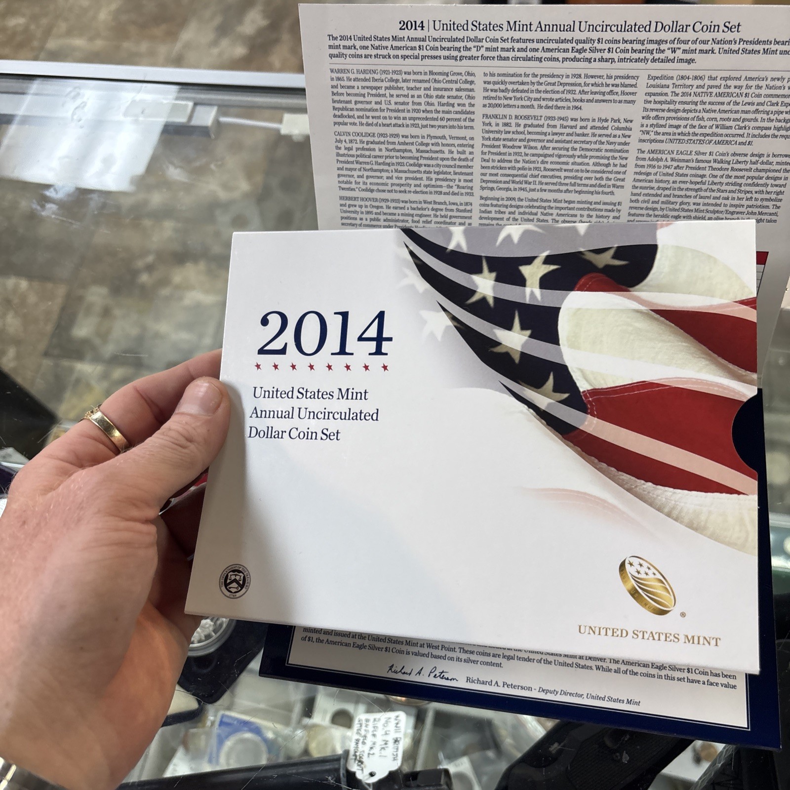 2014 US MINT ANNUAL UNCIRCULATED DOLLAR COIN SET - 6 WITH COA