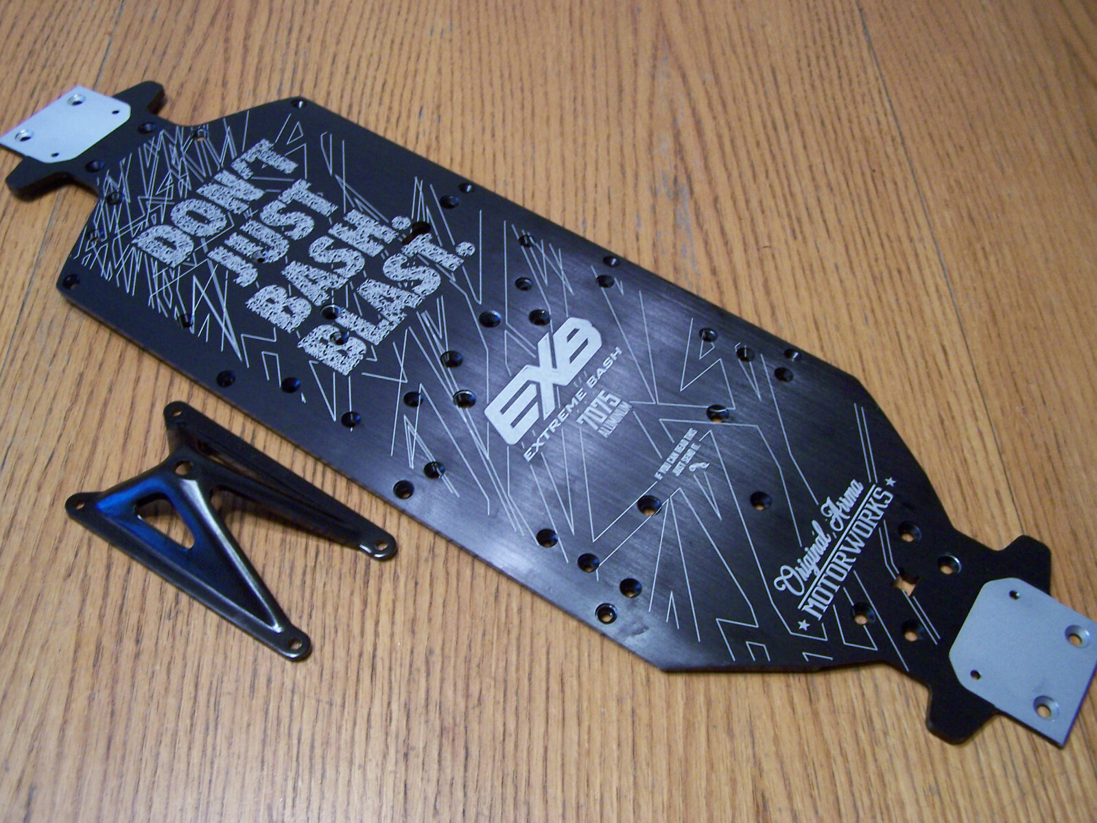 Arrma Kraton 1/5 8s EXB Black Aluminum CNC 510mm Main Chassis Rear w Lower Brace