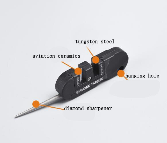 EDC Outdoor ABS Plastic Tungsten Steel Sharpener Diamond Sharpener Multi Tool