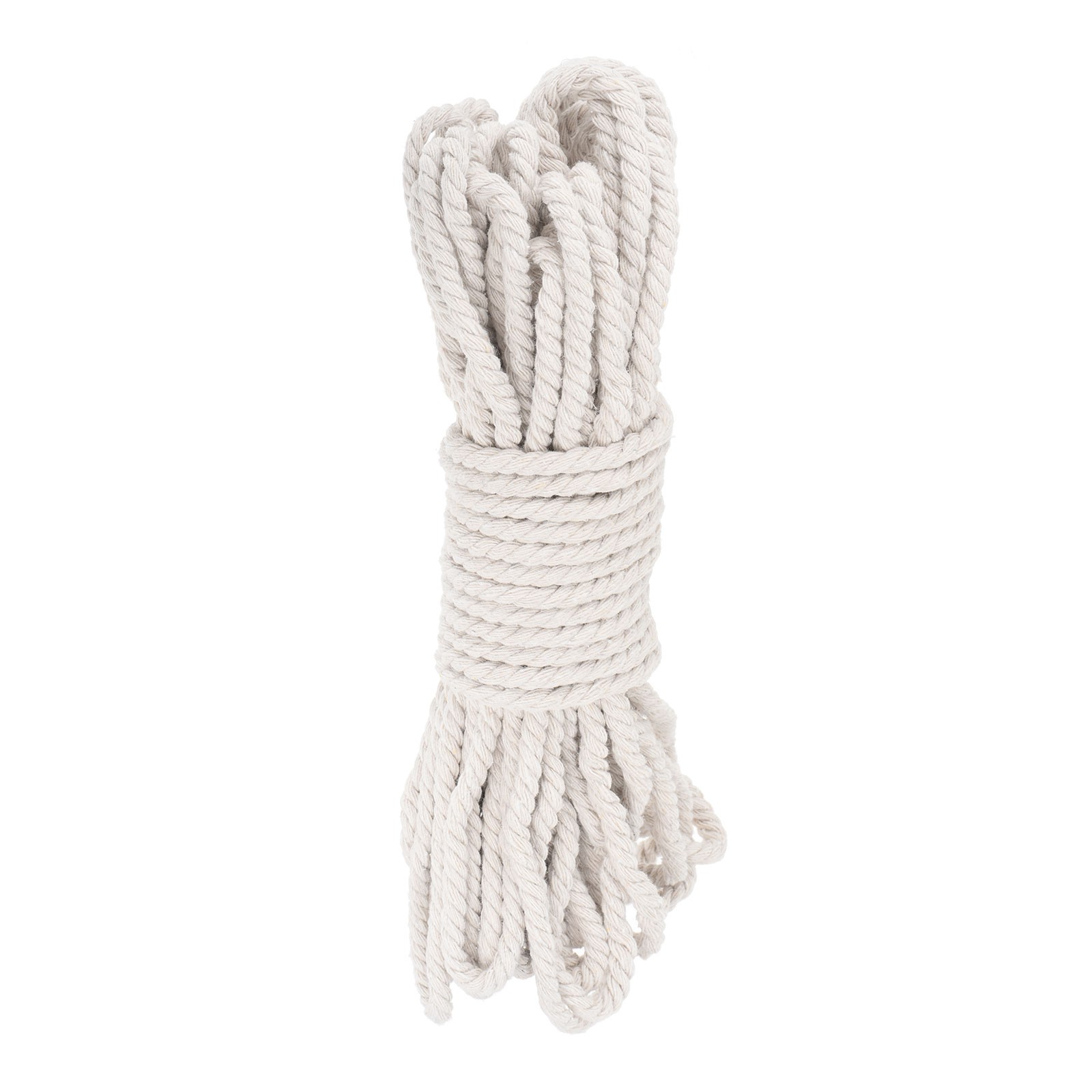 0.3" 50 Feet Macrame Cord, Cotton Cord Rope String 3 Strands White Beige