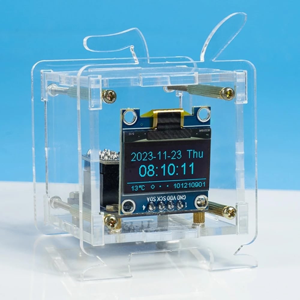 1 Set ESP8266 DIY Electronic Display Mini Clock Kit + Shell Soldering Project US