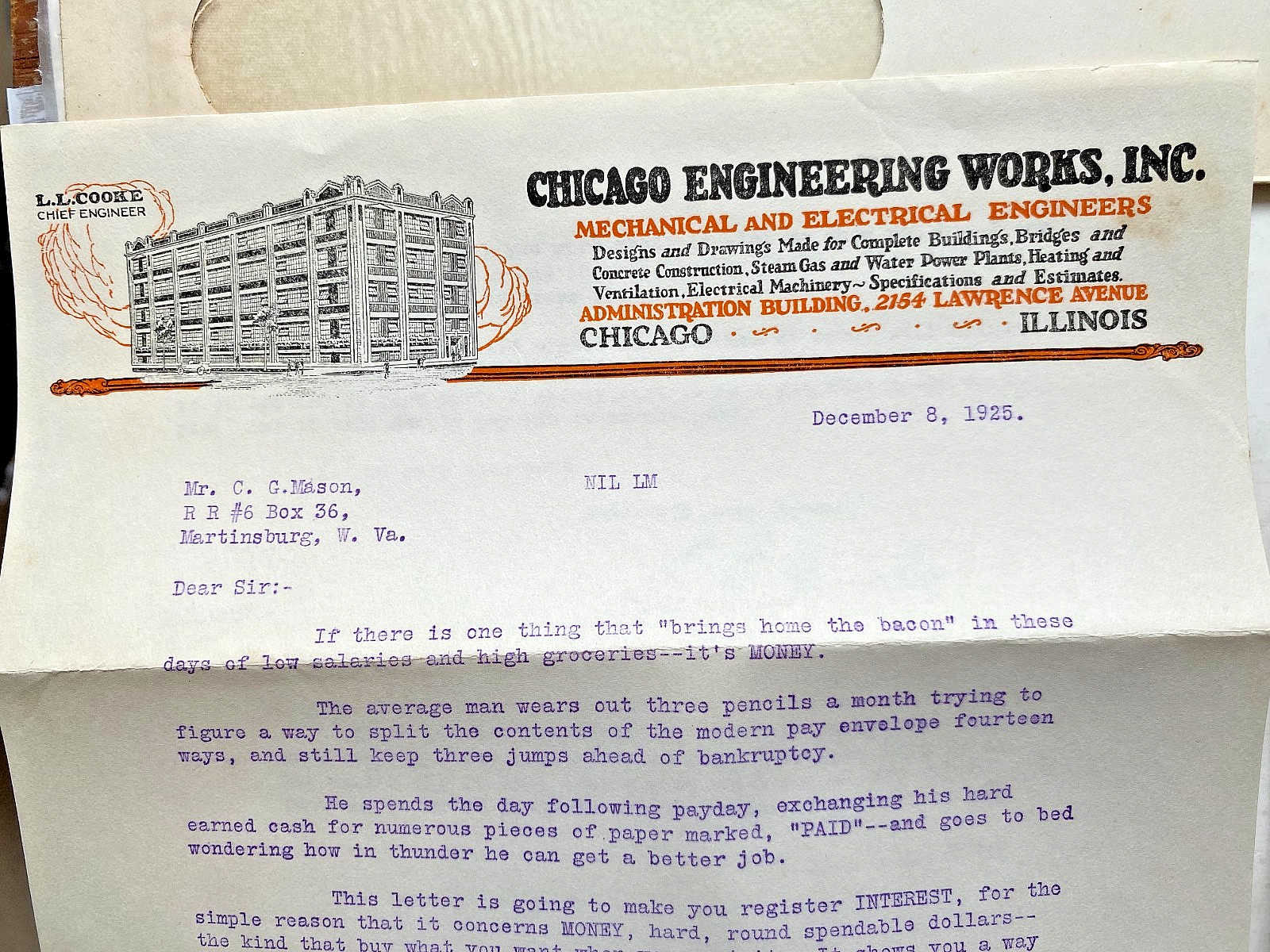 1925 Chicago Engineering Works Electrical Engineer Mail Course Sales Literature