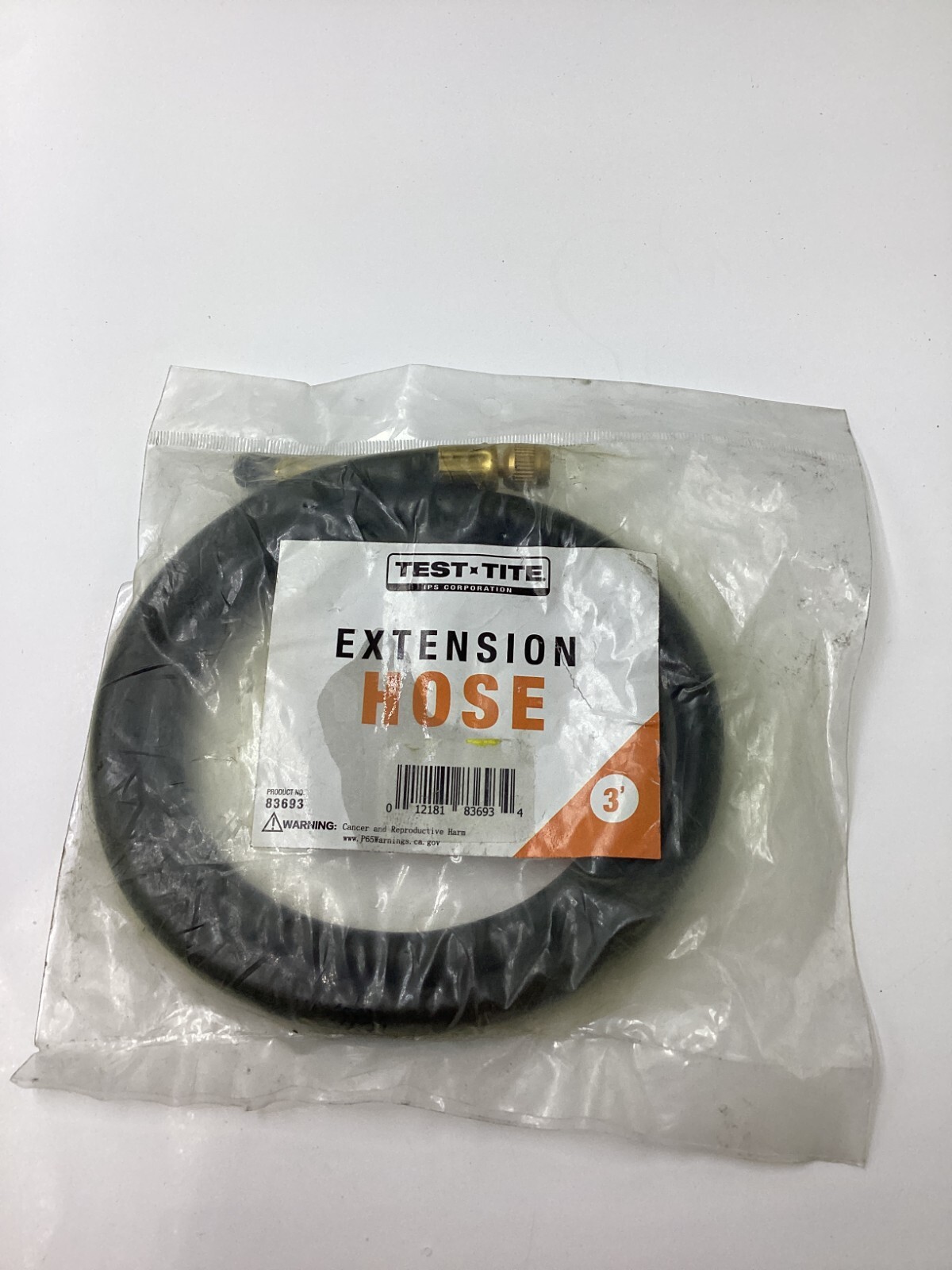 Test-Tite Genuine OEM 83693 Inflation Extension Hose 3 ft L 250 PSIG (Black)