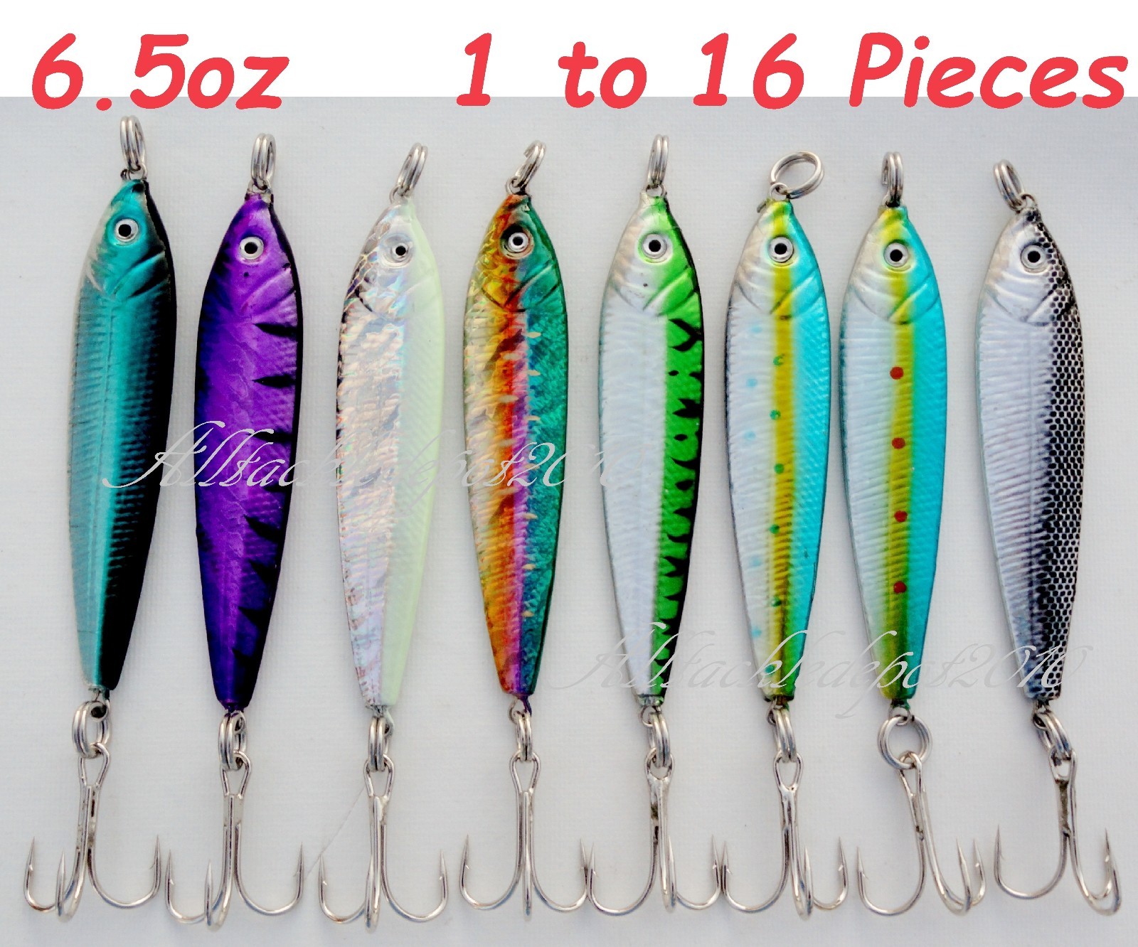 1 to 16 Piece 6.5oz Mega Live Baits Metal Jig Butterfly Saltwater Fishing Lures