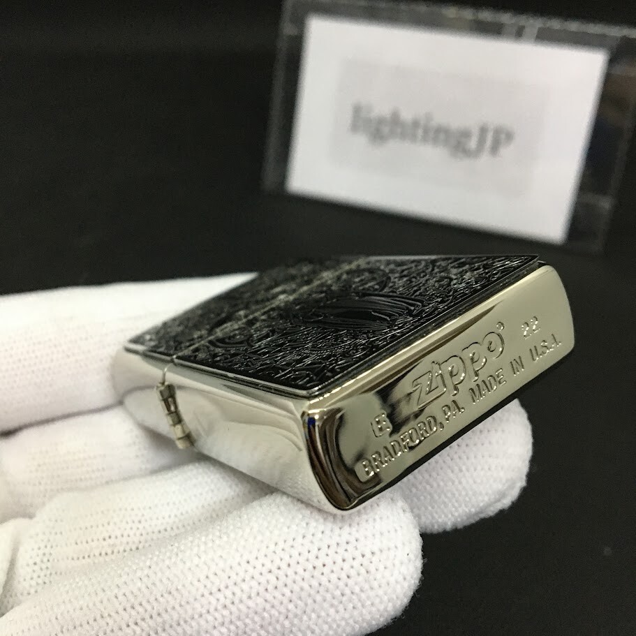 Zippo Oil Lighter Maria Black Silver Metal Paste Regular Case Japan