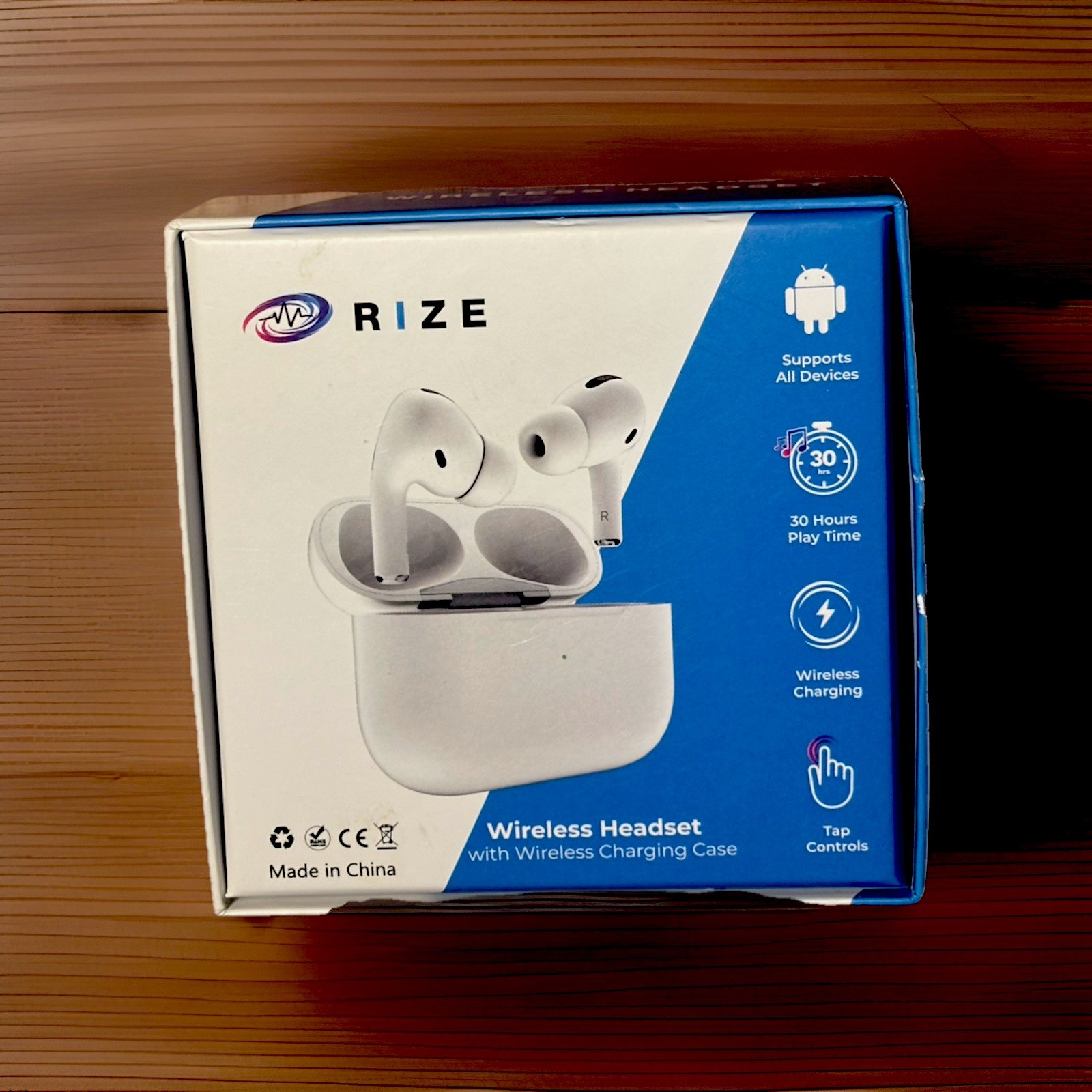 RIZE WIRELESS HEADSET/EarBuds w/charging Station NEW in Box