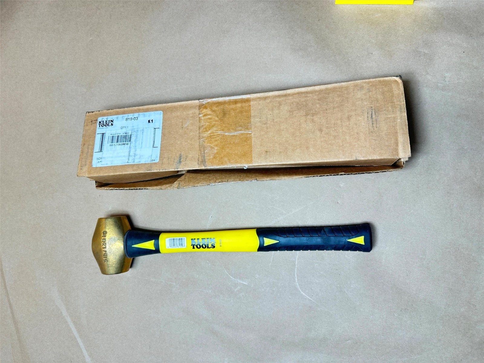 Klein Tools 819-03 No Spark 3Lb Brass Hammer