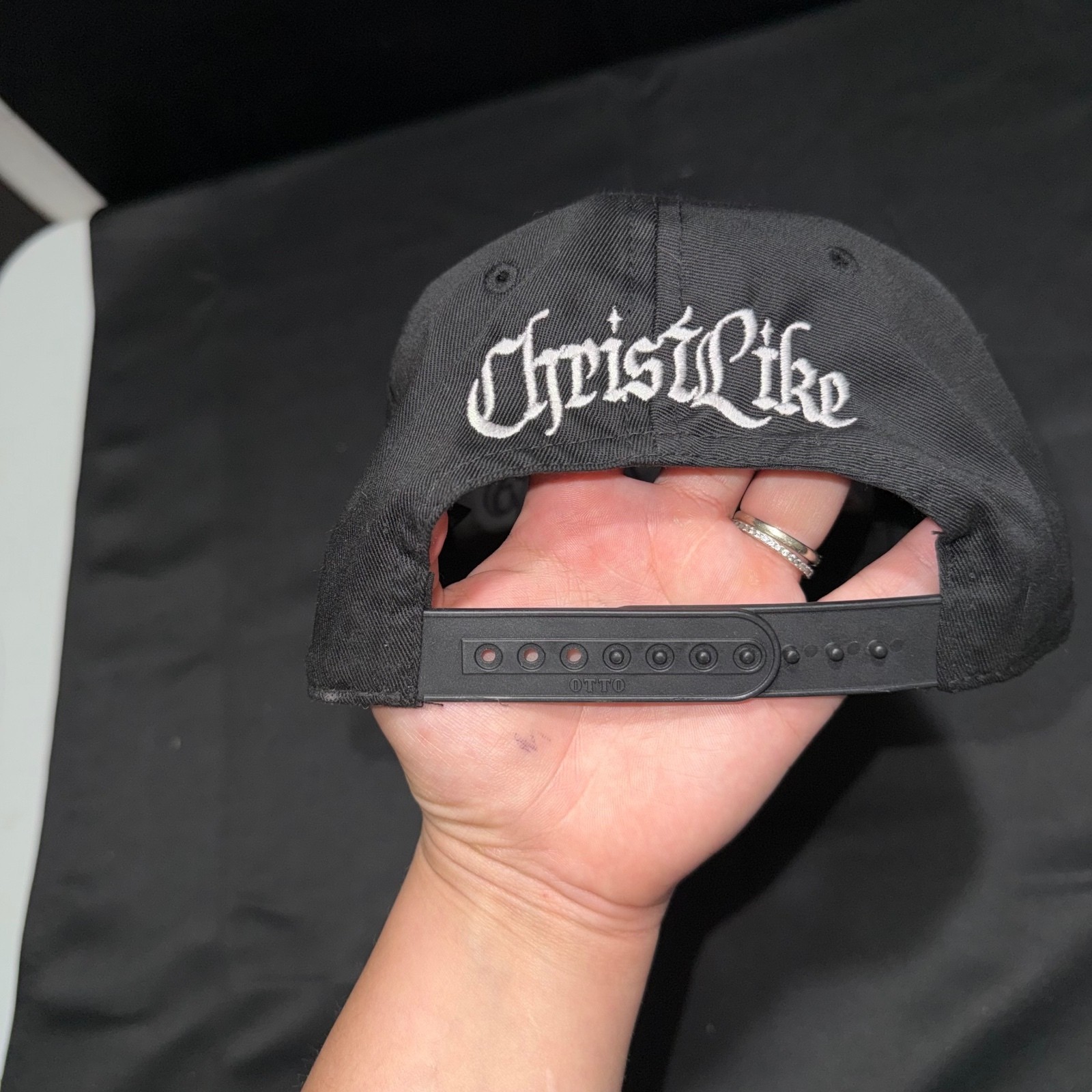 OTTO Black Adjustable Baseball Cap with Los Angeles Prayers,