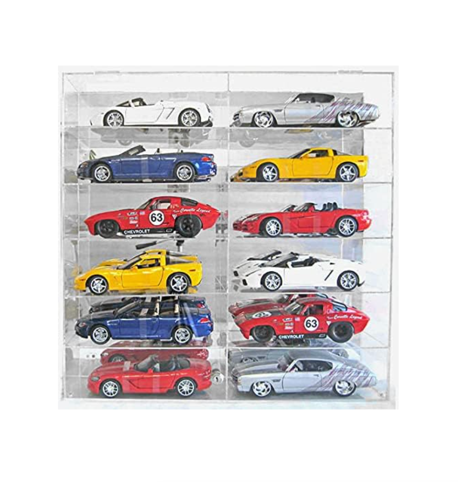 12 Car Display Case Diecast Model 1/18 Scale 1:18 Collection Shelf Cabinet LARGE
