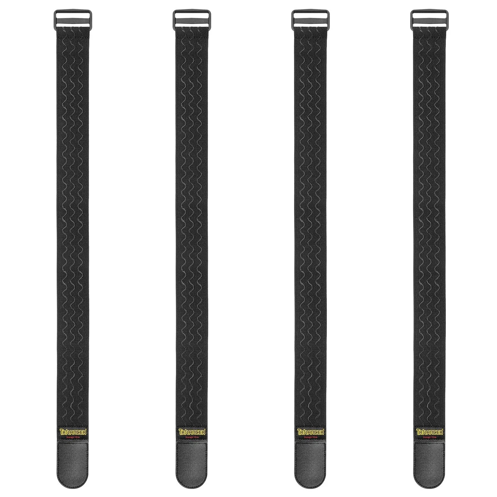 Trilancer Elastic Cinch Straps with Anti-Slip Strips, 24 "x 24"(4 pcs), Black