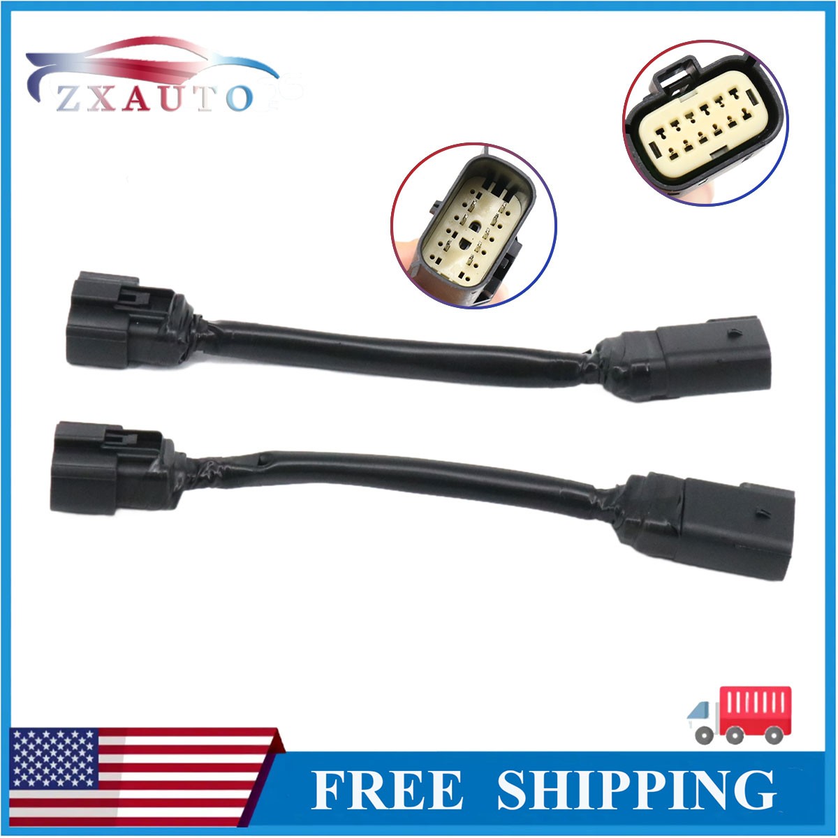 For 2015-2023 Dodge Charger Xenon-to-LED Wiring Harness Converter Adapters x2
