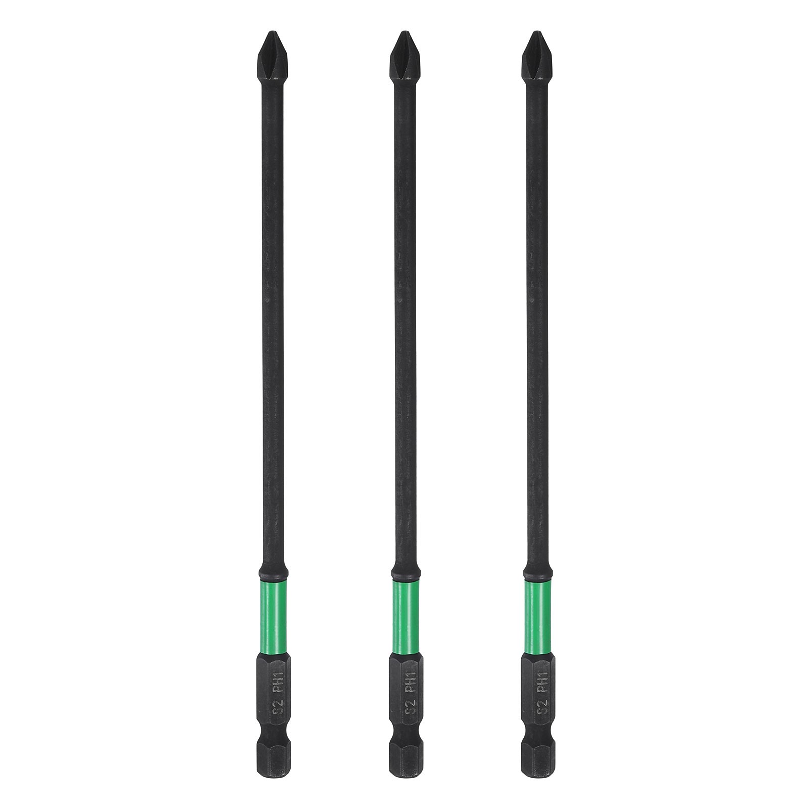 3pcs PH1 Impact Phillips Screwdriver Bits 1/4" Hex Shank 6" Long 0.16" Rod