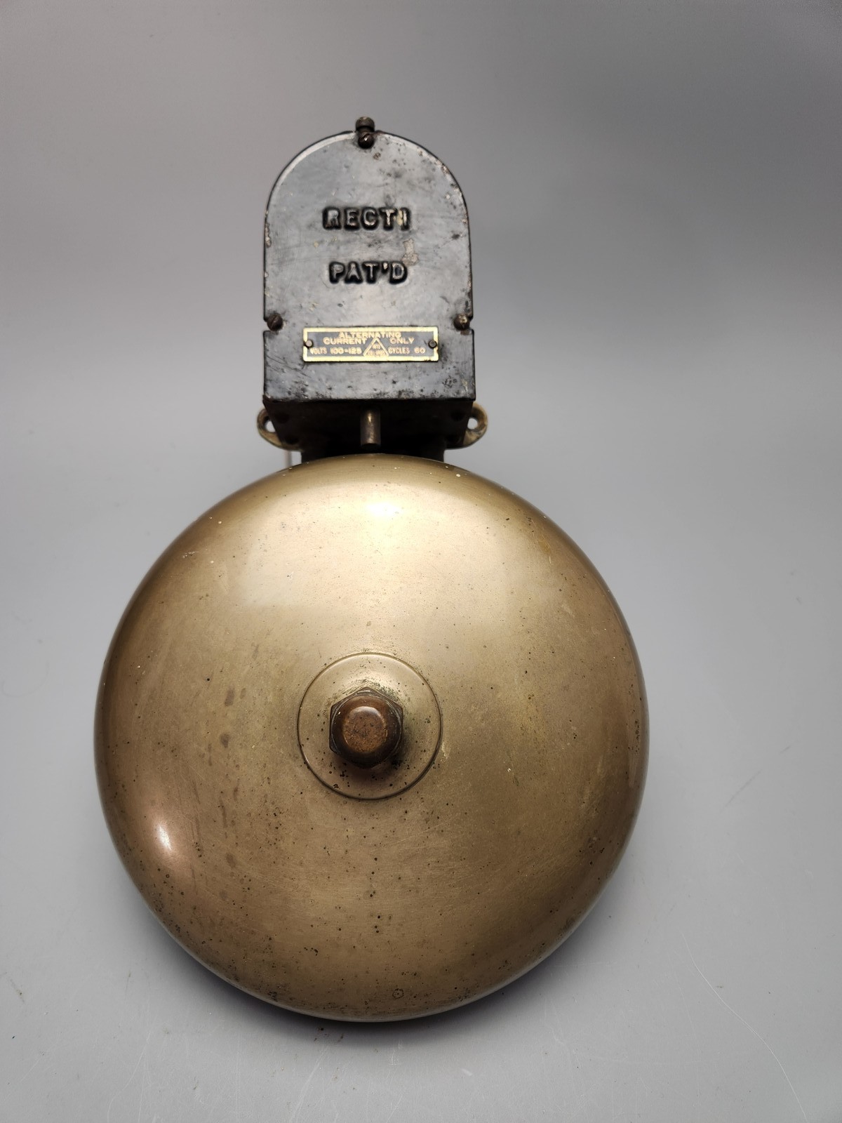 Vtg Edwards Sterling Recti-Pat'd Industrial Bell Alarm School Fire 100-125 Volt