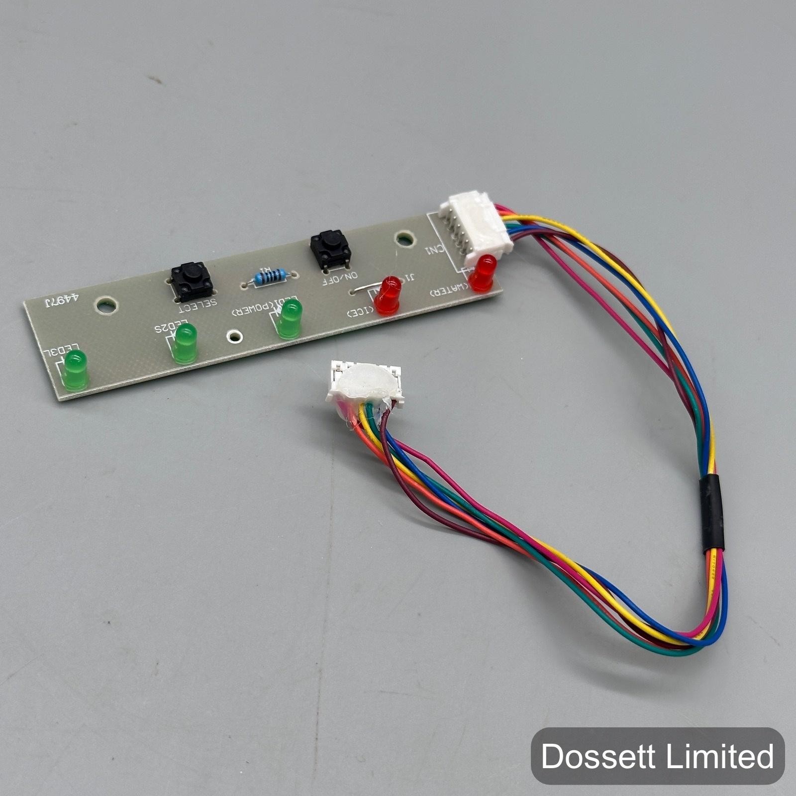 Control Panel PCB Board LED Indicator Button Harness Fits Ice Water Dispenser