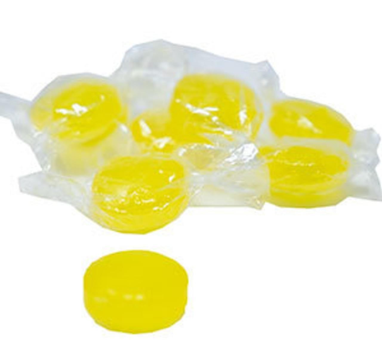 Arcor 2 lb SUGAR FREE Lemon Wrapped Hard Candy Buttons Discs Disks