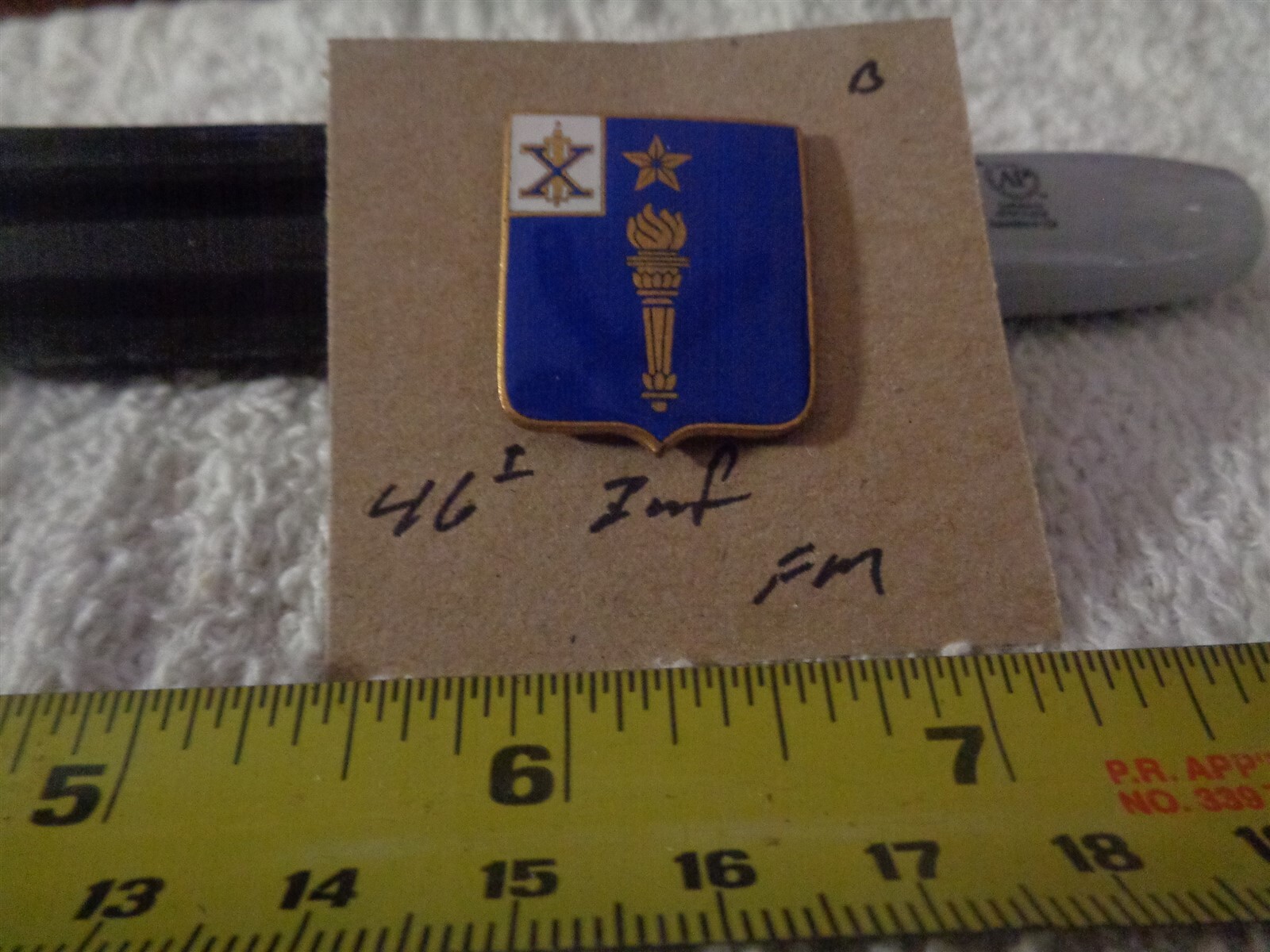 46th Infantry Foreign Made Unit Crest, DI, DUI (DRAW#218)