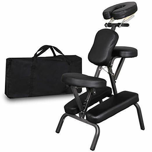 Black PU Leather Pad Travel Folding Massage Tattoo Spa Salon Chair Portable