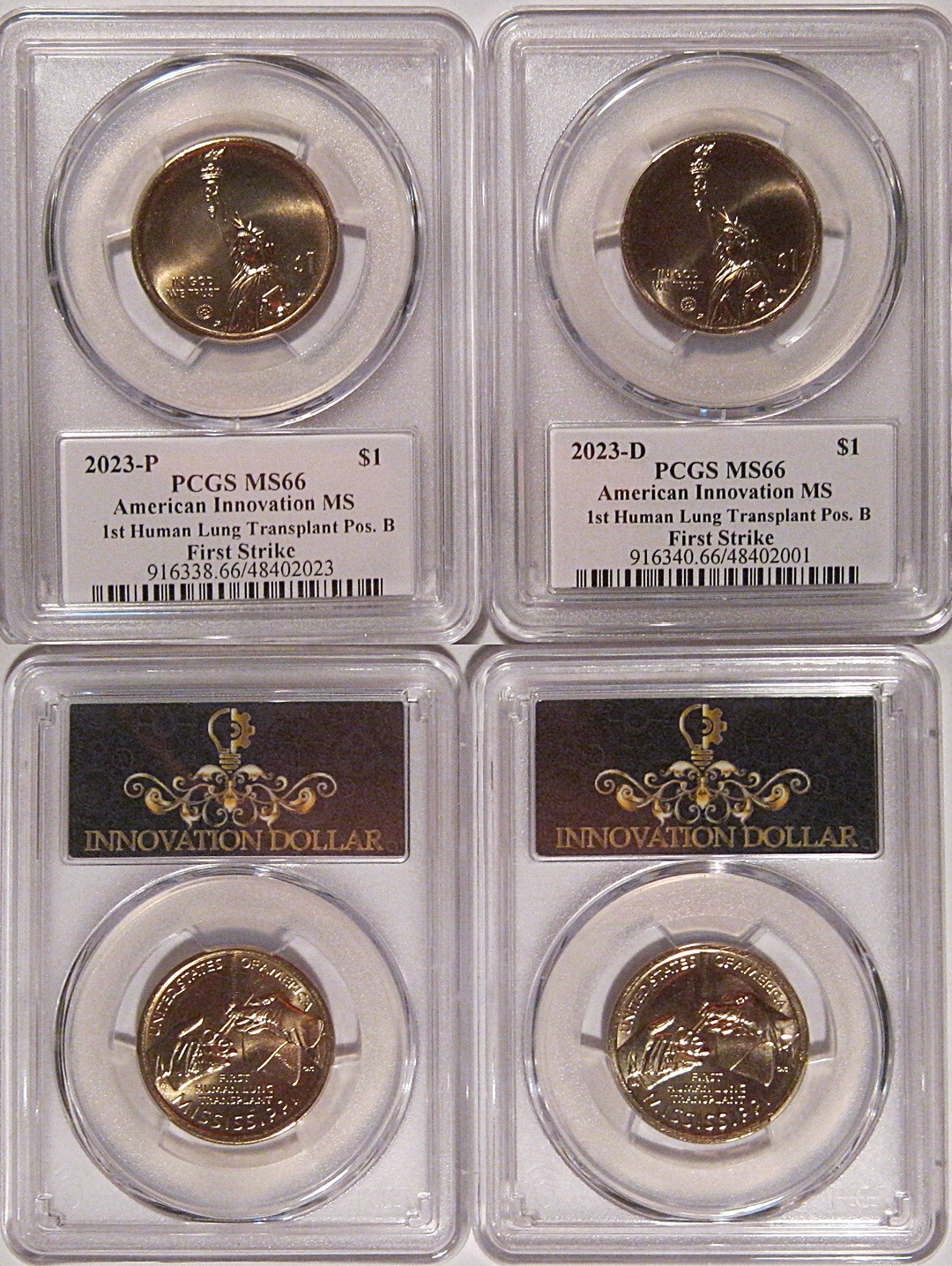 2023 P & D MS Innovation Dollar Lung Transplant PCGS MS66 Pos B First Strike