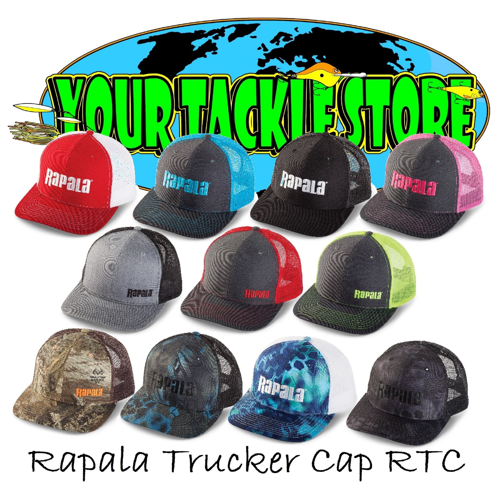 Rapala Trucker Cap Pick Model Richardson 112 Mossy Oak Kryptek hat