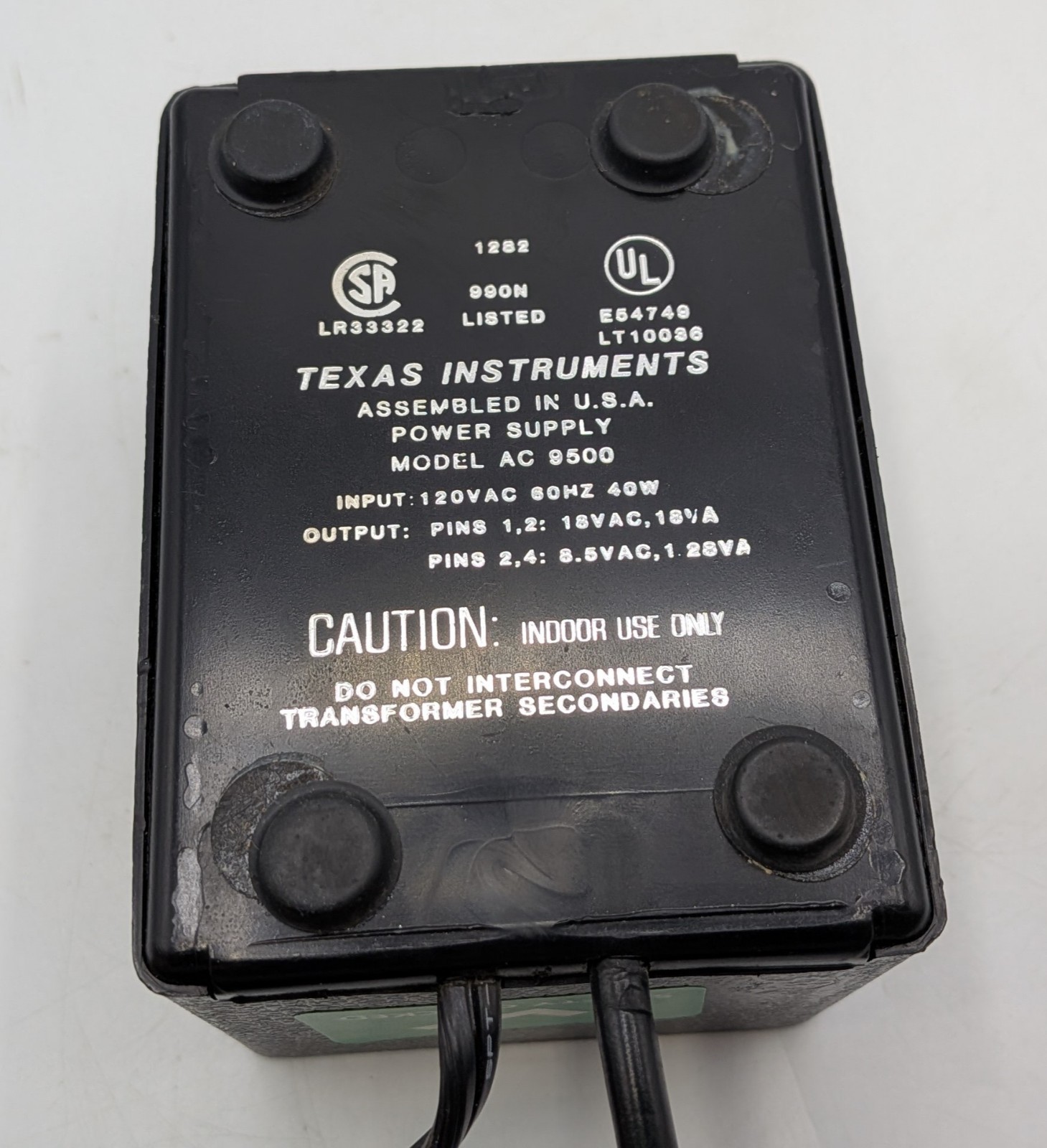 Texas Instruments TI-99/4A Home Computer Console Power Supply & Game UNTESTED