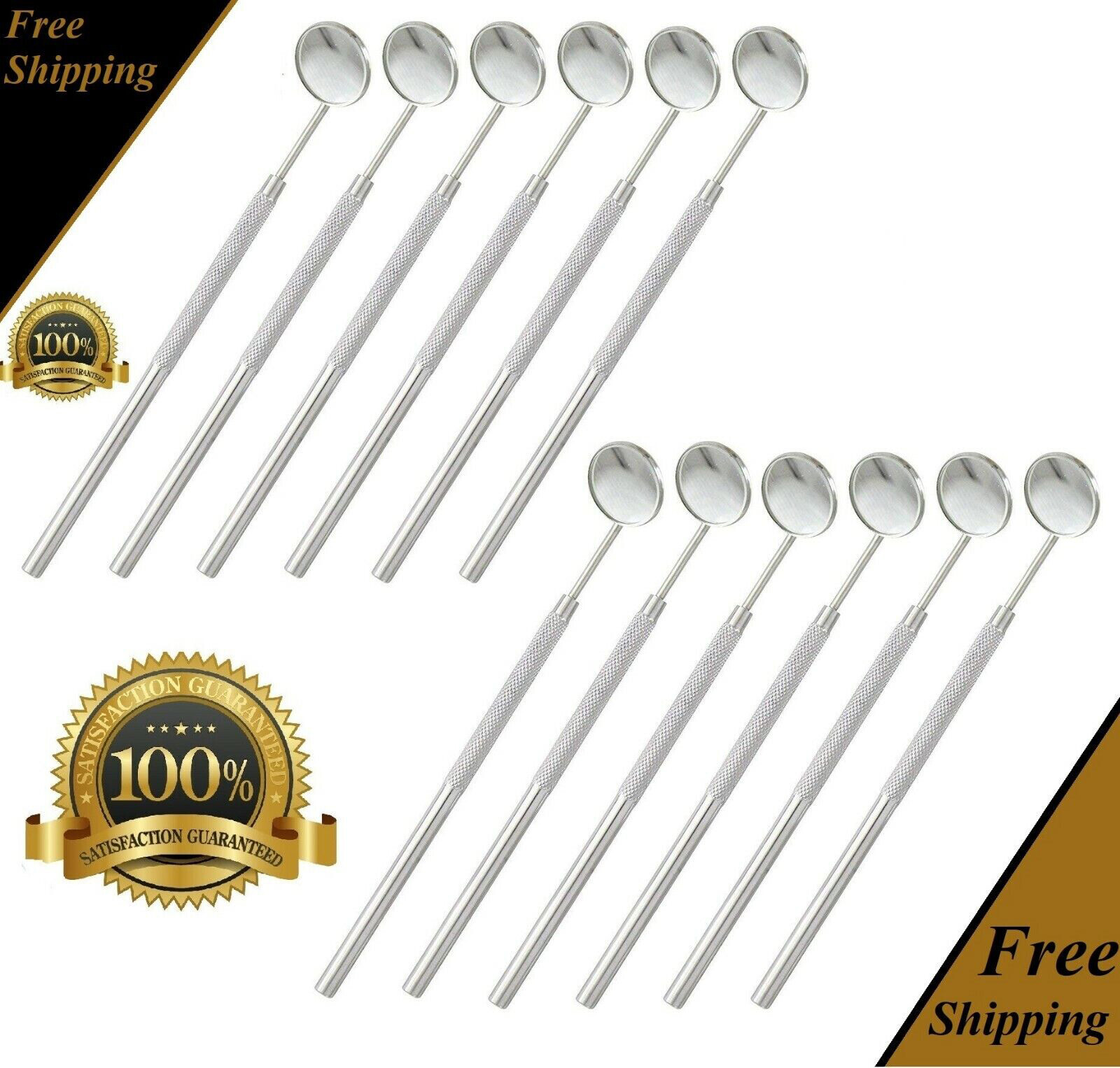 Dental Mouth Mirror #5 w/Handle Dental Instruments Stainless German Grade