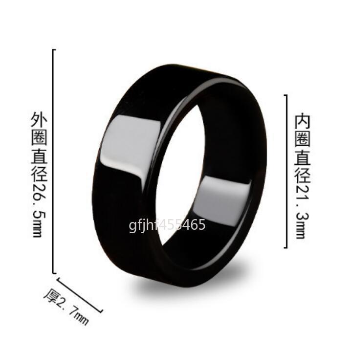 Certified Black Natural Burma A jadeite Jade Ring Men Women Lovers ring 16-22mm
