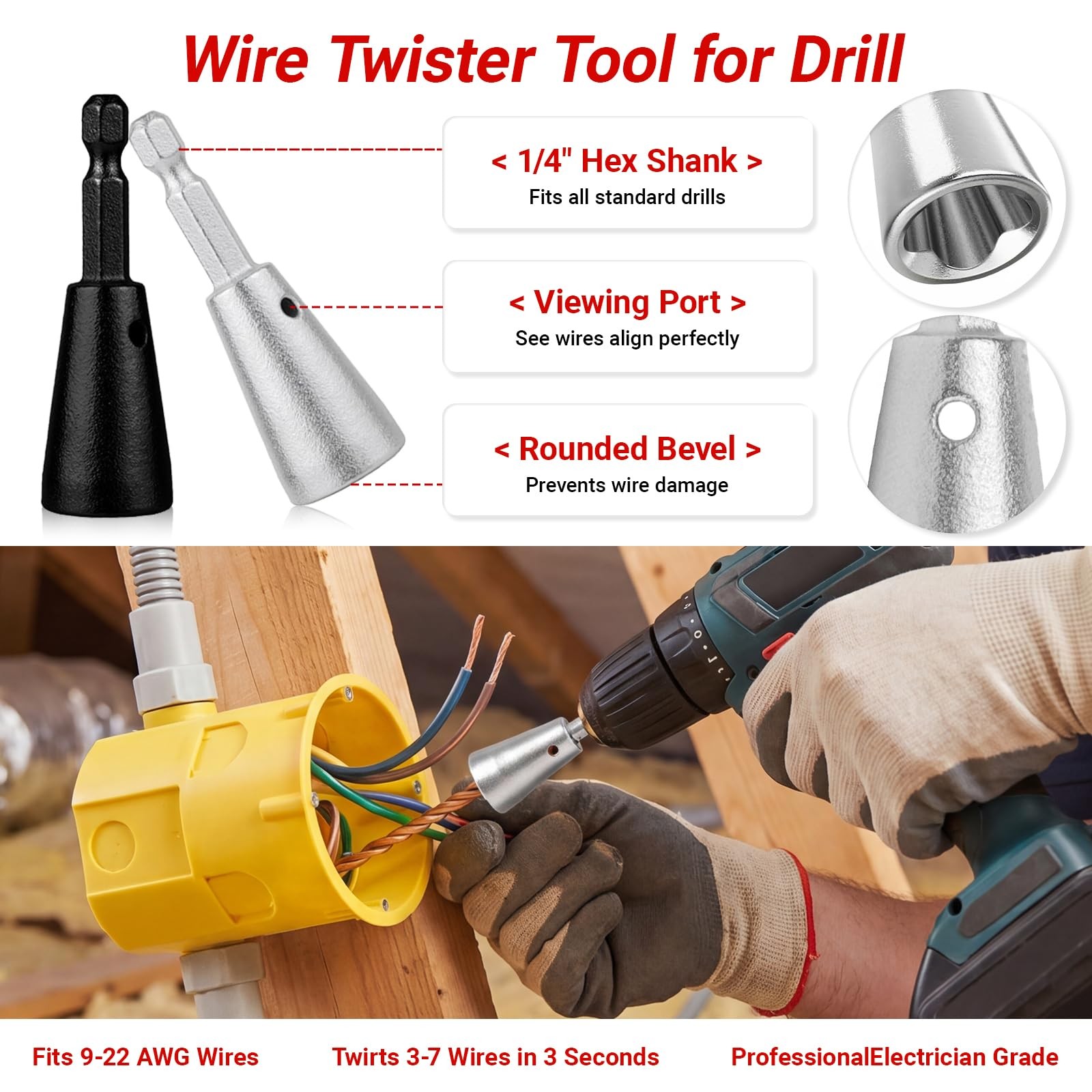 New Best Automatic Foldable Wire Stripper and Twister Tool with Bit Holder -
