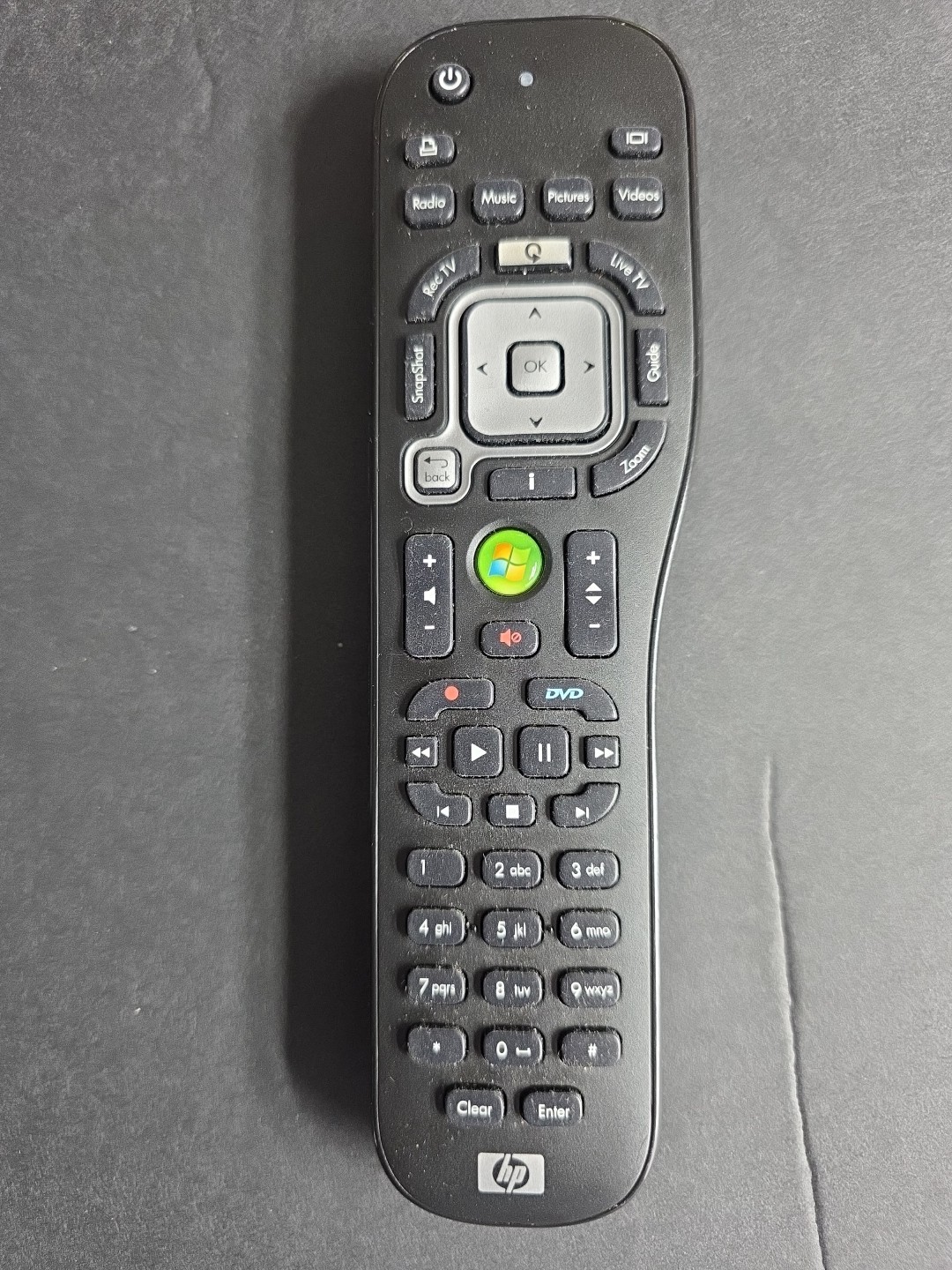 HEWLETT PACKARD MICROSOFT WINDOWS MEDIA CENTER REMOTE CONTROL P/N 438584-001