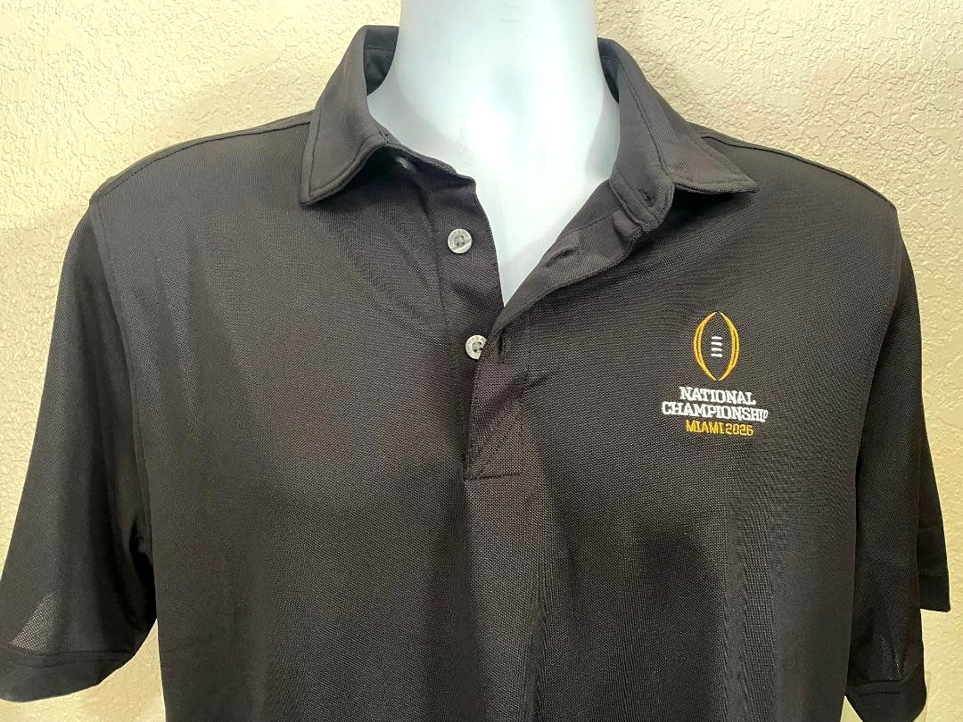 2026 CFP National Championship Miami Men's Cutter & Buck Black Polo L