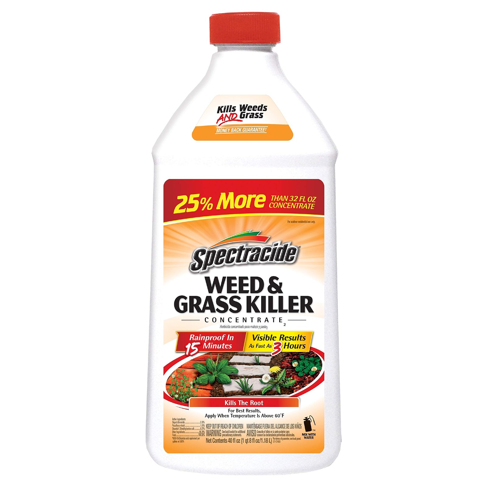Spectracide Weed And Grass Killer Concentrate 40 Ounces, Use On 1 Pack