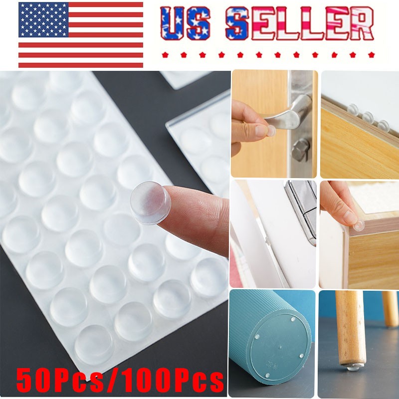 50/100Pcs Transparent Silicone Cylinder Bumpers Anti-Slip Wear-Resistant