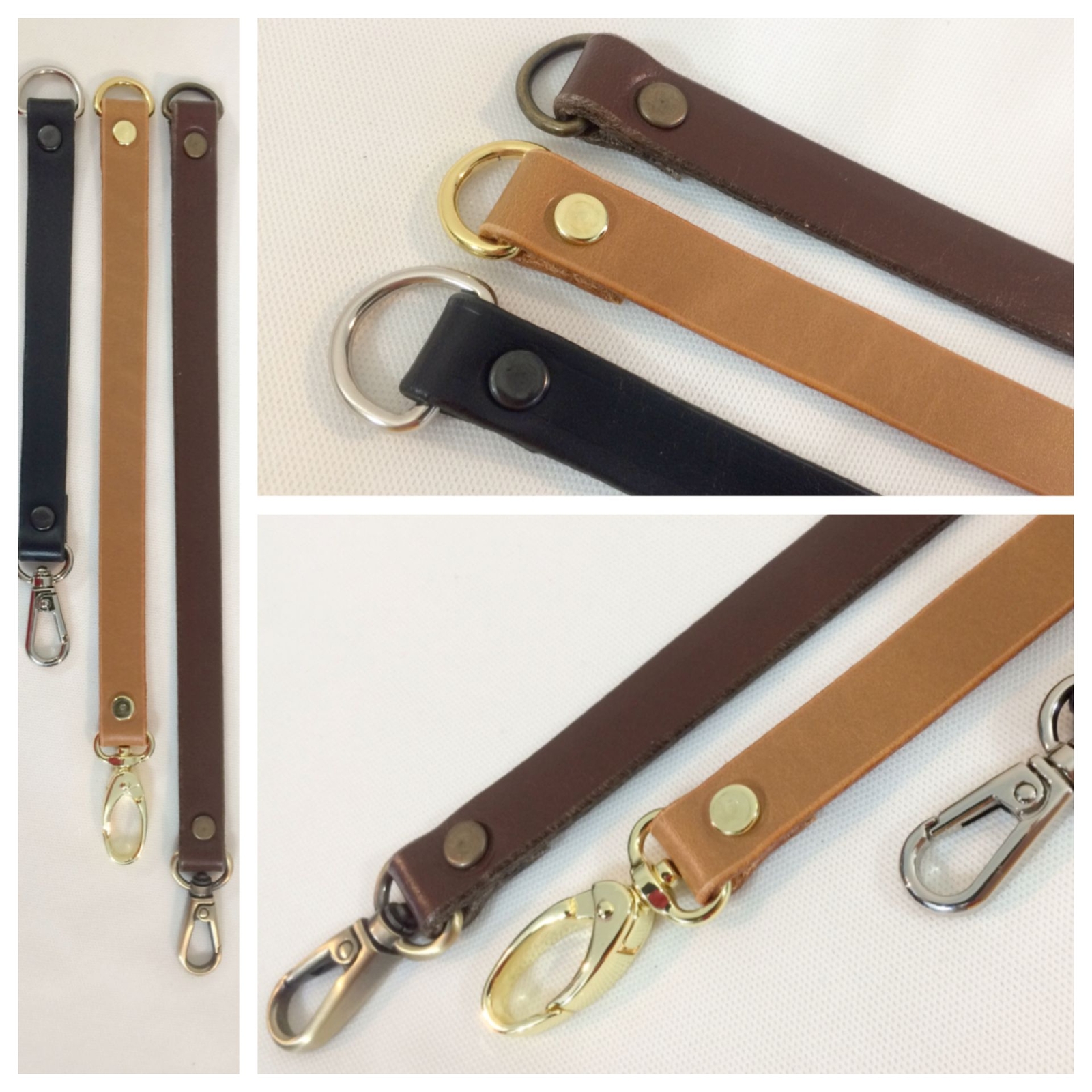 1" Leather Strap Extenders Extensions for Purse Bag Luggage Straps - 3 lengths