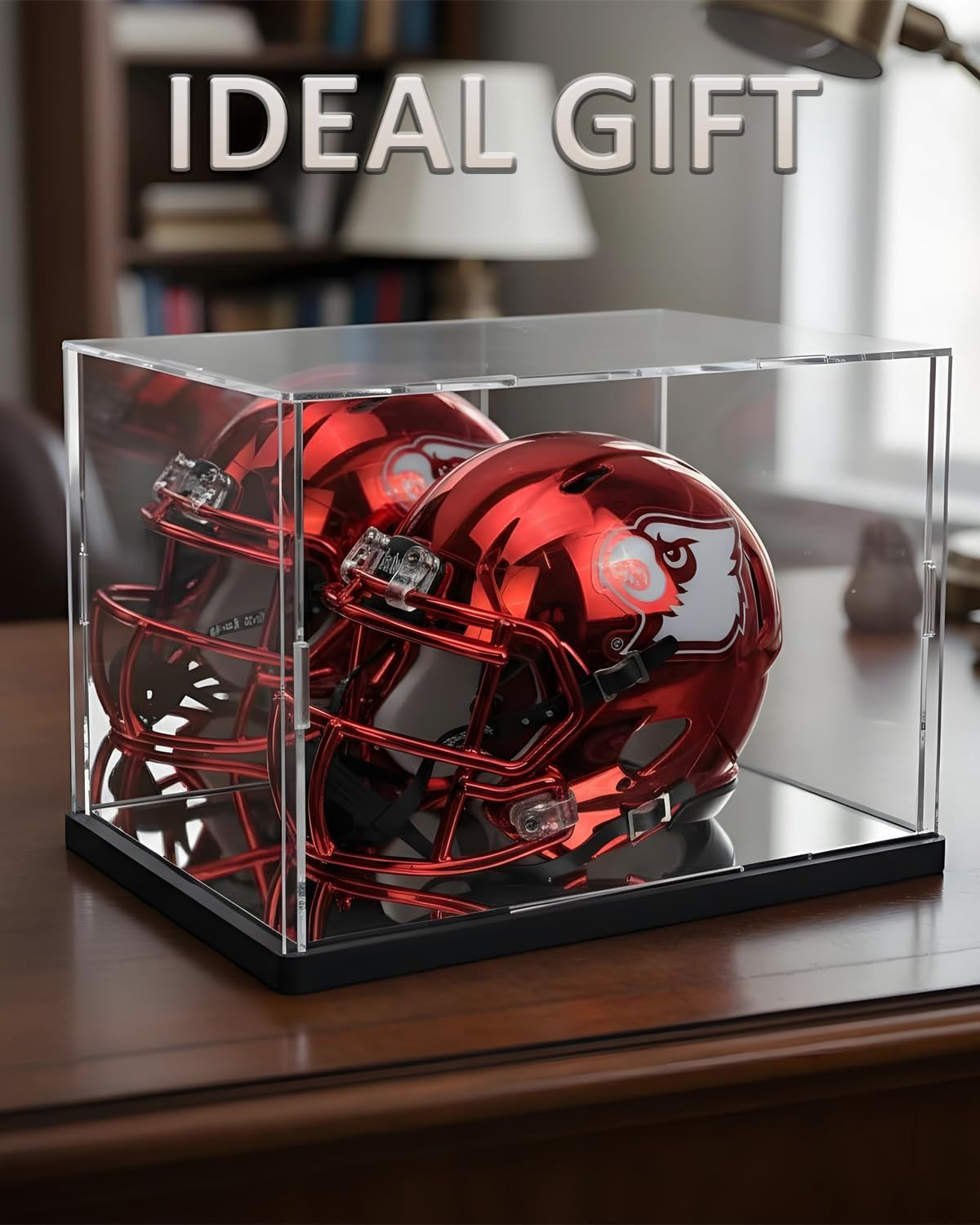 Mini Helmet Display Case with UV Protection & Mirror Back....