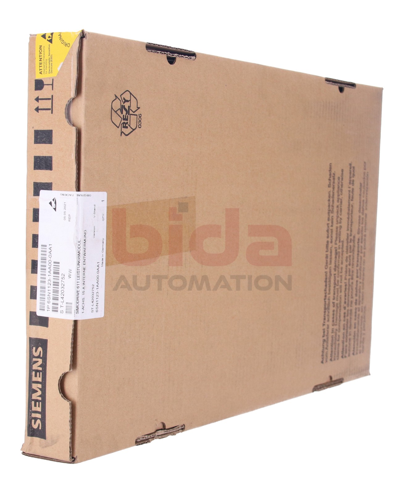 Siemens 6SN1123-1AA00-0AA1 SIMODRIVE Power Module 6SN1 123-1AA00-0AA1