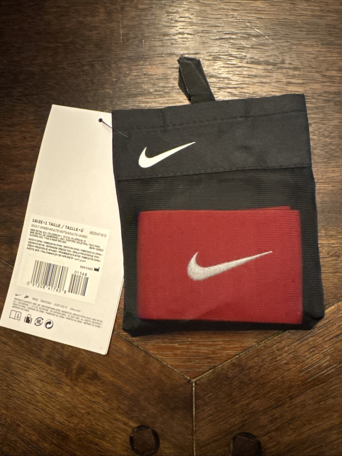 Nike Shin Guard Stays Keeps Shin Guard in Place W/Elastic Strap Red/White Swoosh