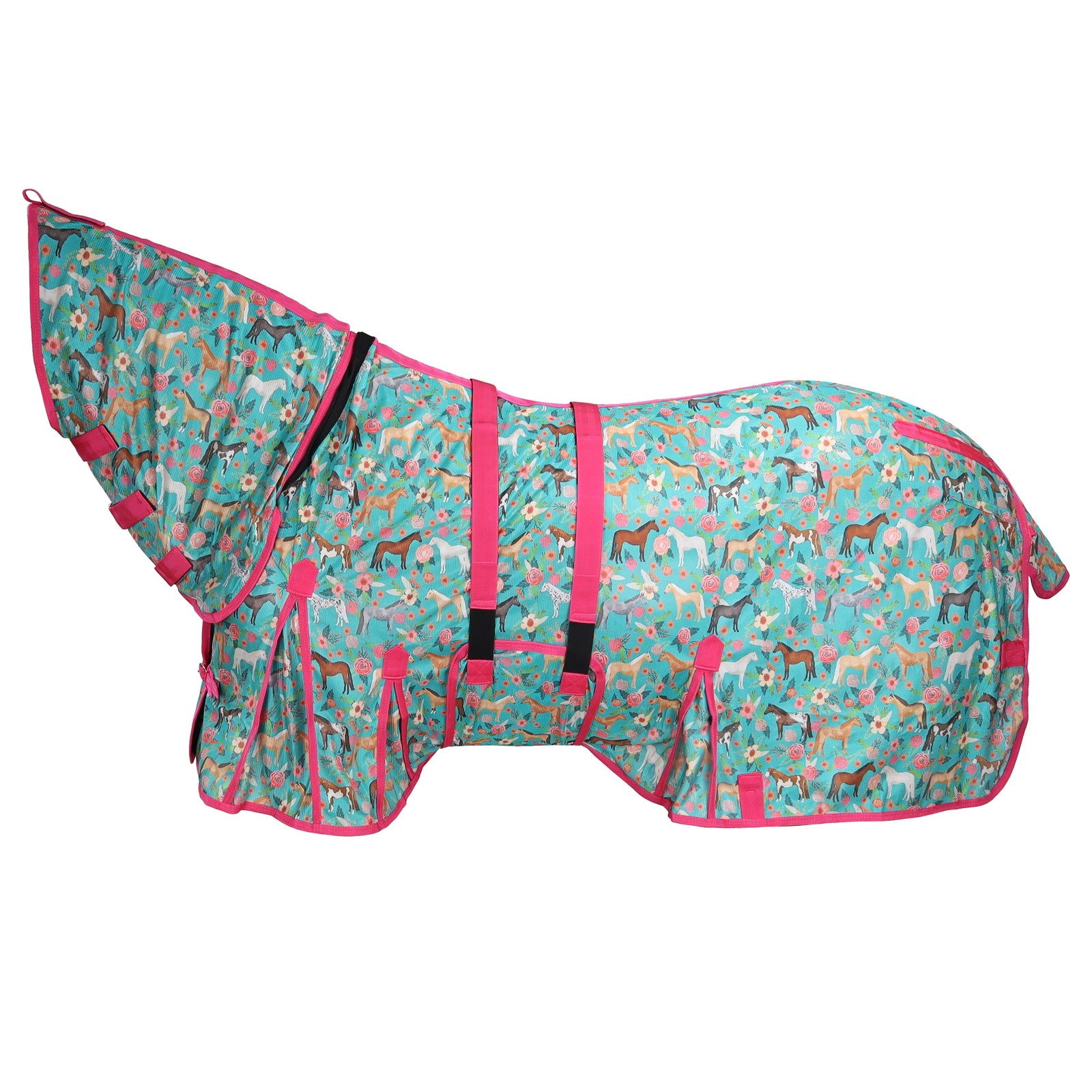 Showman Pasture Posies Mesh Fly Sheet w/ Neck Cover