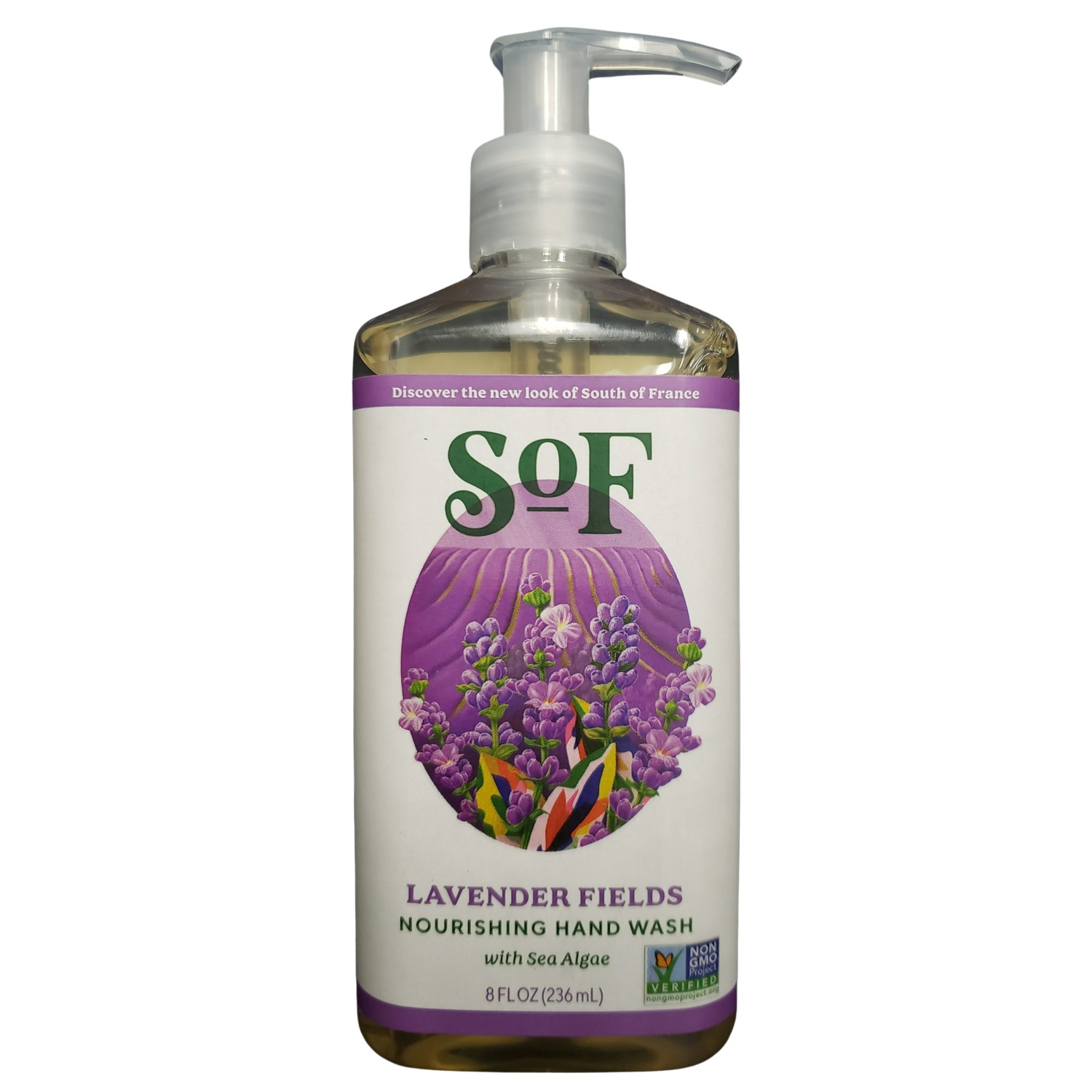 South of France Hand Wash, Lavender Fields with Sea Algae, 8 Ounces