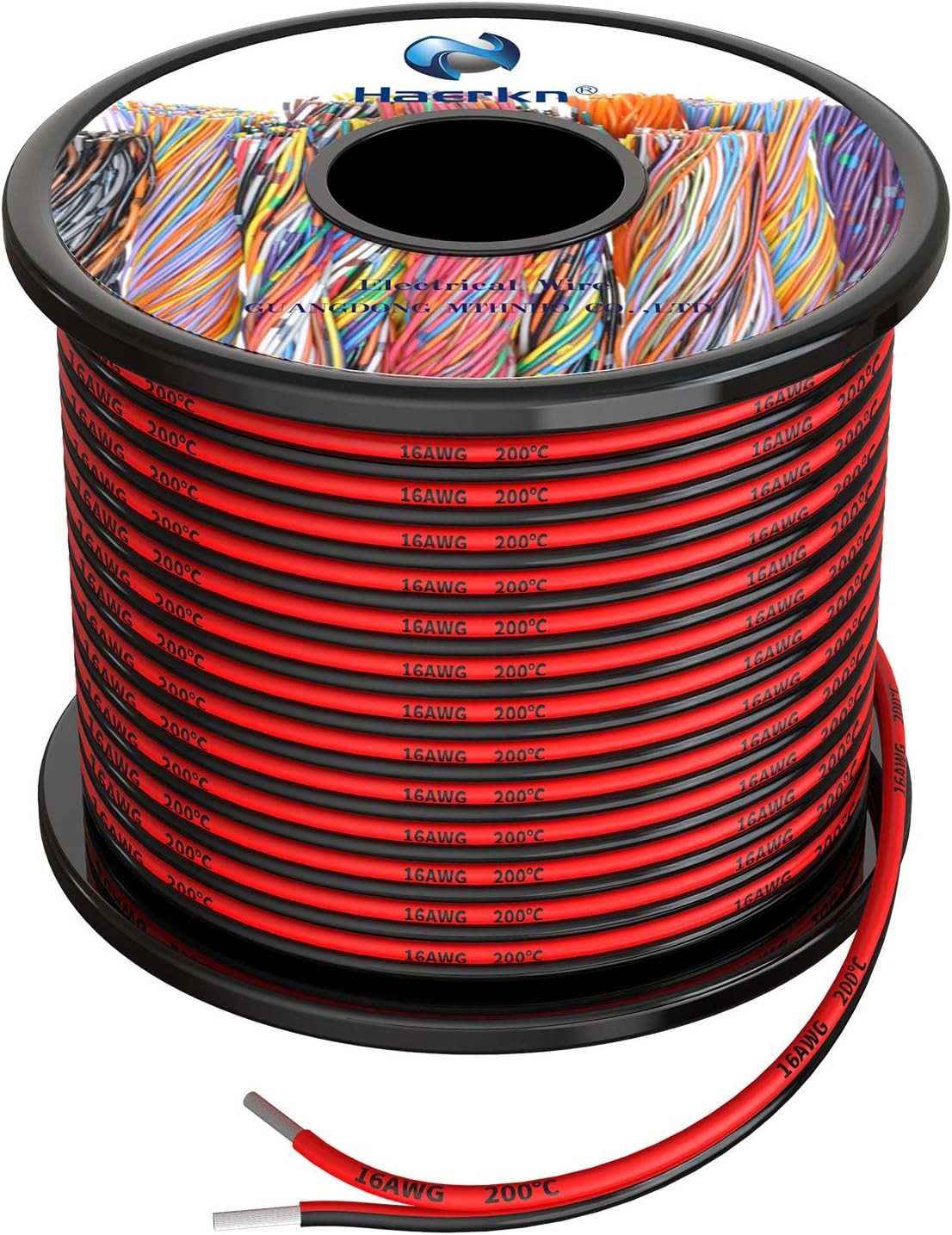16 awg Silicone Electrical Wire 2 Conductor Parallel 60 Feet, Black, Red