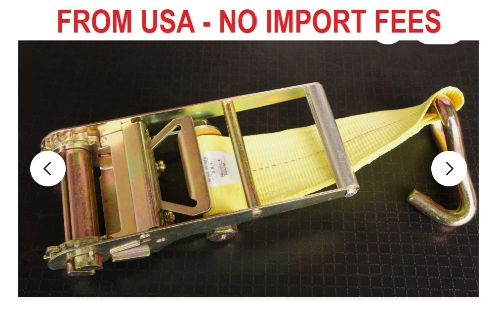 (4) 4" Ratchet Strap WH Fixed End f Flatbed Truck Trailer Cargo Winch Tie Down