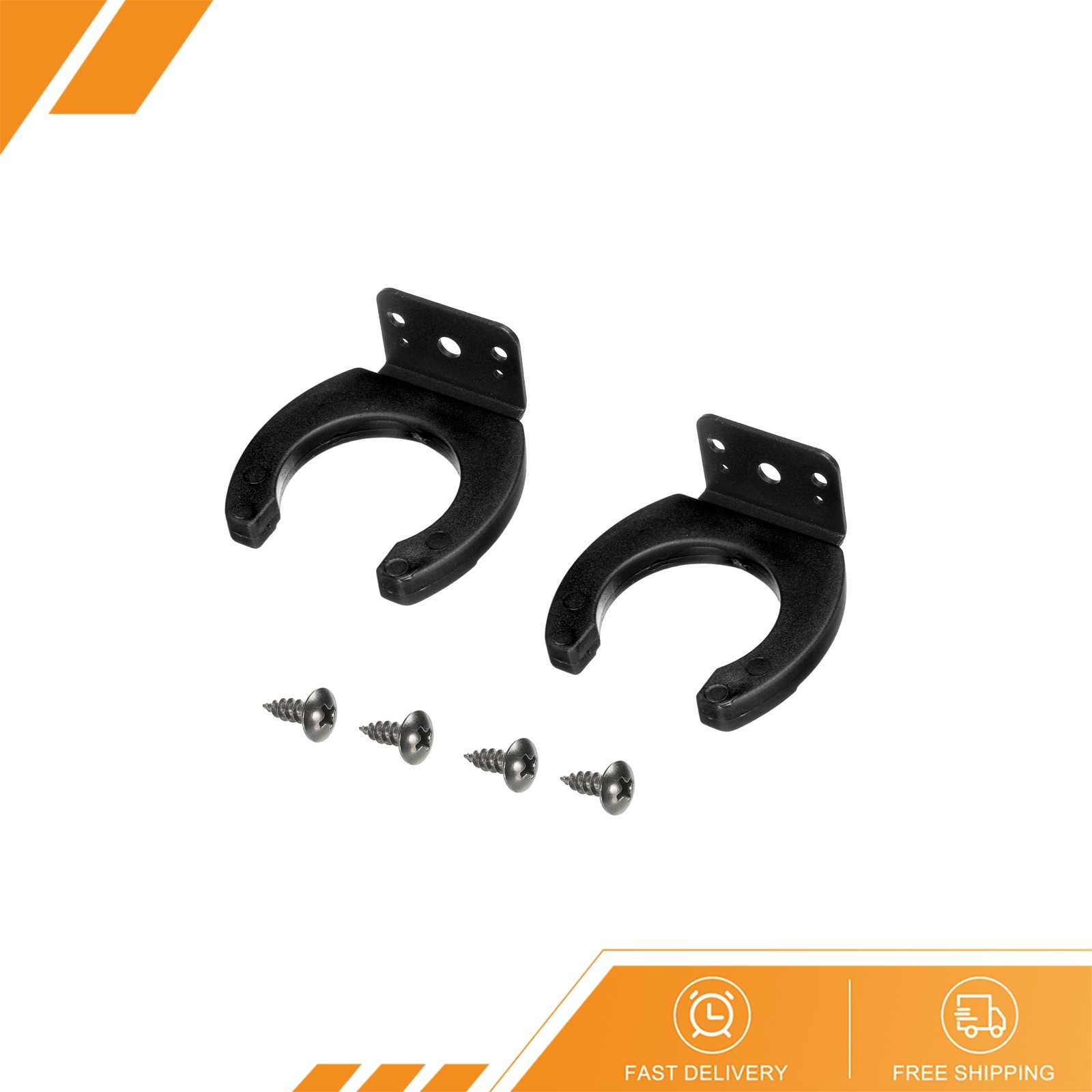 2 x Microphone Holders Wall Mounted Mic Holder Microphone Hook Stands Black